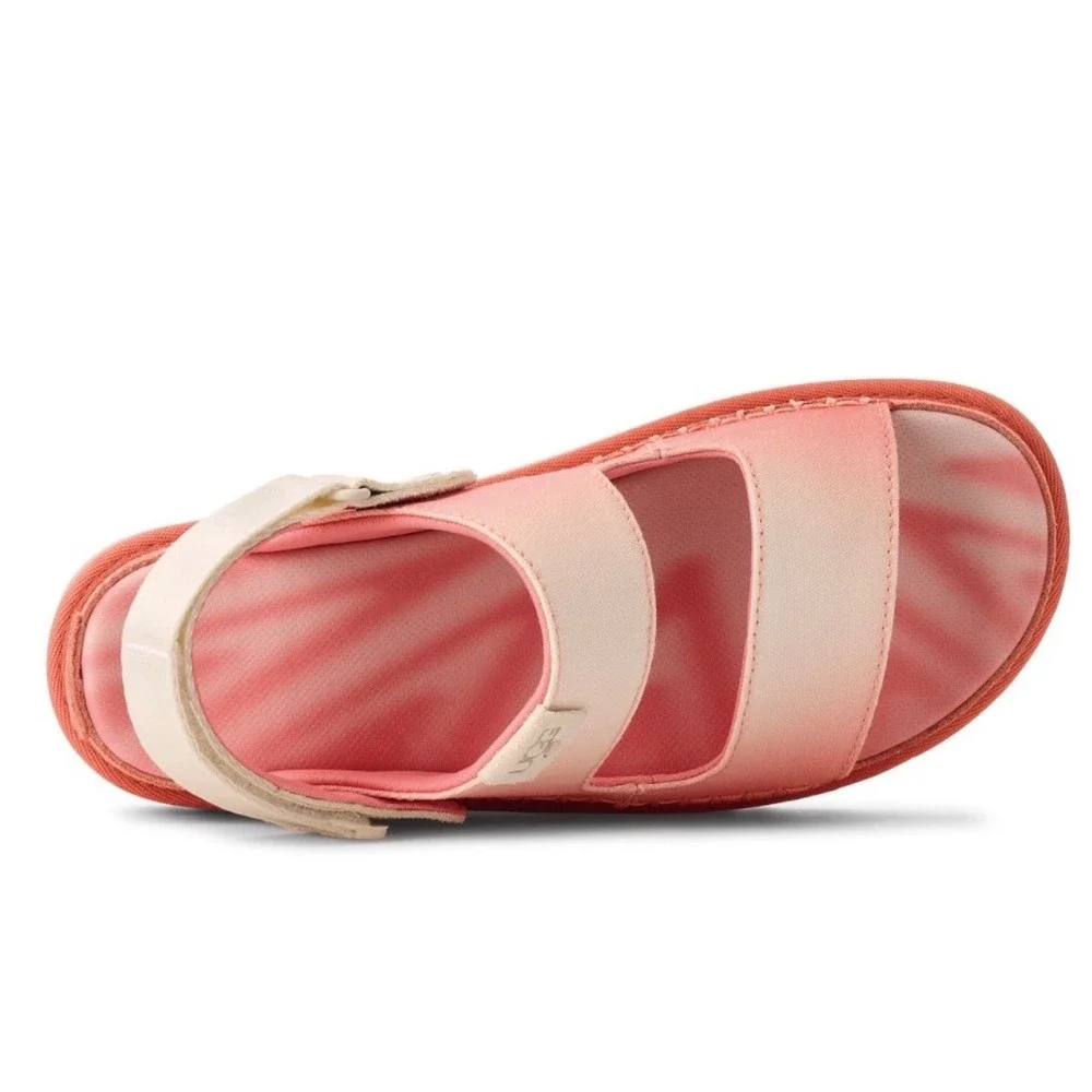UGG Women's Platform Slide Sandals in Coral Pink and Ivory